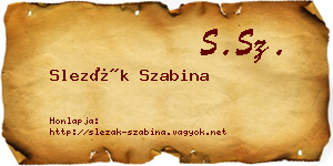 Slezák Szabina névjegykártya